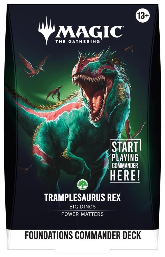 Magic The Gathering Foundations Commander Deck Tramplesaurus Rex FDC, Ready to Play 100-Card MTG Deck with Foil Commander Card, Tokens, Deck Box & Accessories (PREORDER - Release Date Oct. 2, 2026)
