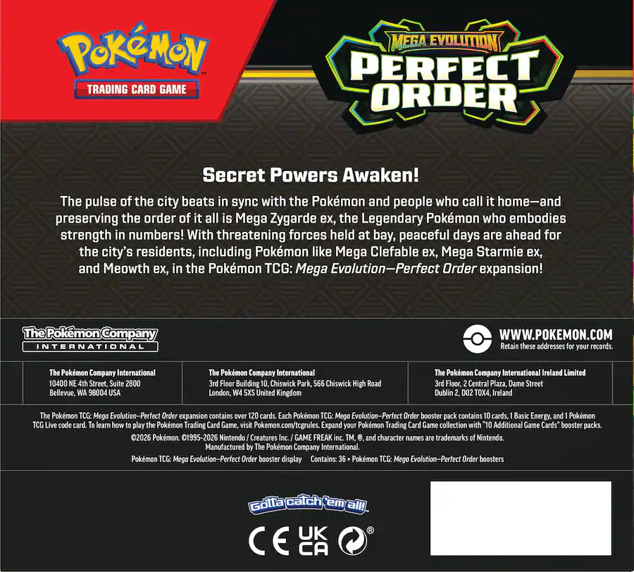 Pokémon - Trading Card Game: Mega Evolution - Perfect Order Booster Box (36 Packs)