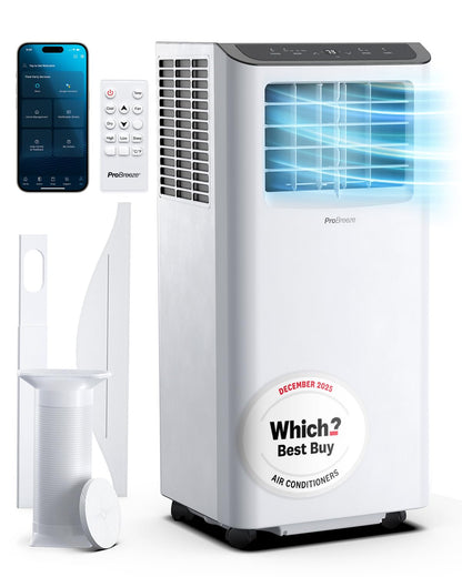 Pro Breeze 4-in-1 Portable Air Conditioner 9000 BTU - Smart Home WiFi, 24 hr Timer, Window Kit, Powerful Air Conditioning