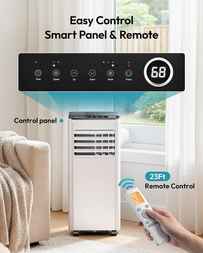 Air Conditioning Unit - Portable Air Conditioner 9000 BTU, 4-in-1 Energy Efficient Cooling & Dehumidifier, Quiet Operation