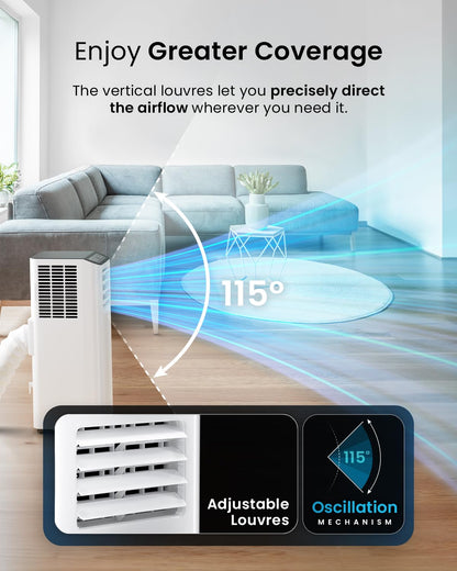 Pro Breeze 4-in-1 Portable Air Conditioner 9000 BTU - Smart Home WiFi, 24 hr Timer, Window Kit, Powerful Air Conditioning