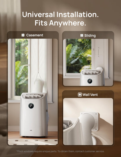 DREO 10000 BTU Portable Air Conditioner, 3-in-1 Cool/Fan/Dry Quiet AC Unit for Bedroom/Office, Smart App/Voice/Remote Control
