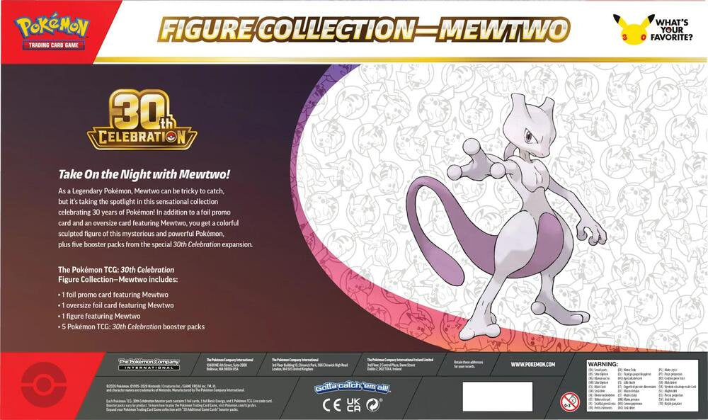 Pokémon TCG: 30th Celebration Figure Collection - Mewtwo | Anniversary Box with Sculpted Figure, Foil Promos & Booster Packs - (PREORDER - Release Date Nov. 06, 2026)