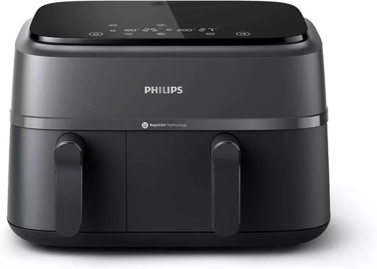 Philips Dual Basket Air Fryer (Na350/00) 9L  2-Drawer Design 1500w – Black