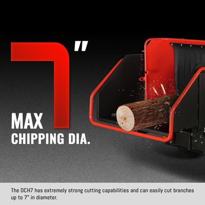 HONDA GX690 22HP 688cc Twin Cylinder Gasoline Engine Powered 7” Hydraulic Feeding Wood Chipper, DCH7